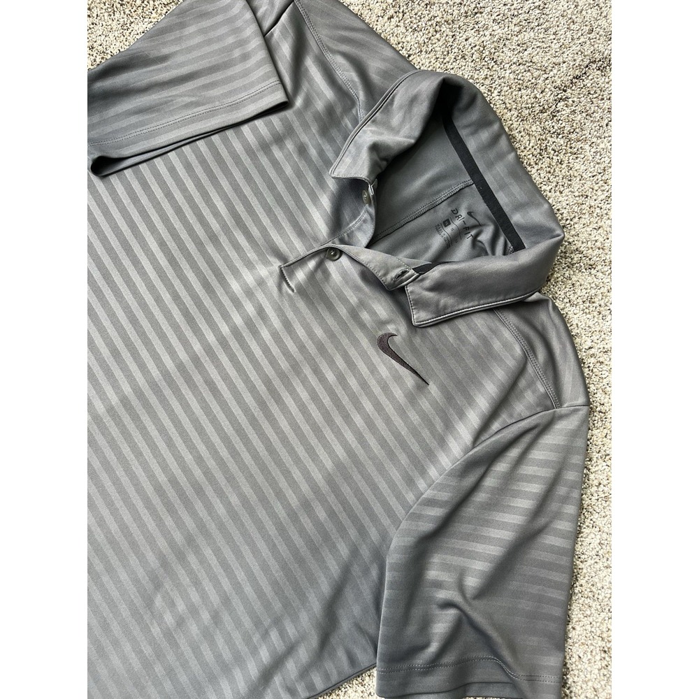 Nike Shirt Mens Extra Large Gray Polo Performance Dri Fit Football Golf‎ Casual